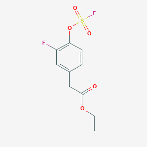 molecular formula C10H10F2O5S B2664355 乙酸2-(3-氟-4-氟磺酰氧基苯基)乙酸酯 CAS No. 2411240-14-5