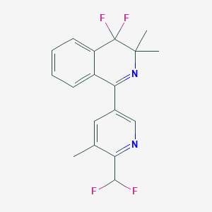 molecular formula C18H16F4N2 B2664356 1-[6-(Difluoromethyl)-5-methylpyridin-3-yl]-4,4-difluoro-3,3-dimethylisoquinoline CAS No. 2073089-87-7