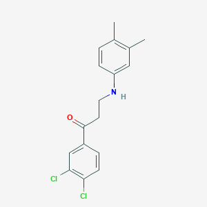 molecular formula C17H17Cl2NO B2664357 1-(3,4-Dichlorophenyl)-3-(3,4-dimethylanilino)-1-propanone CAS No. 477320-21-1