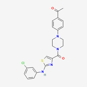 1-(4-(4-(2-((3-Chlorophenyl)amino)thiazole-4-carbonyl)piperazin-1-yl)phenyl)ethanone