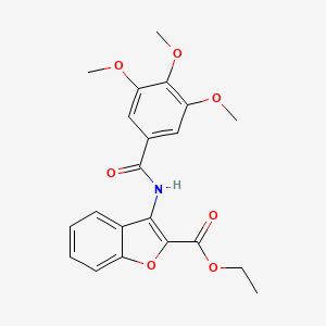 molecular formula C21H21NO7 B2664367 Ethyl 3-(3,4,5-trimethoxybenzamido)benzofuran-2-carboxylate CAS No. 477567-23-0