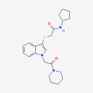 N-cyclopentyl-2-{[1-(2-oxo-2-piperidin-1-ylethyl)-1H-indol-3-yl]thio}acetamide