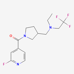 [3-[[Ethyl(2,2,2-trifluoroethyl)amino]methyl]pyrrolidin-1-yl]-(2-fluoropyridin-4-yl)methanone