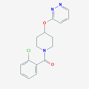 molecular formula C16H16ClN3O2 B2664386 (2-Chlorophenyl)(4-(pyridazin-3-yloxy)piperidin-1-yl)methanone CAS No. 1448057-11-1