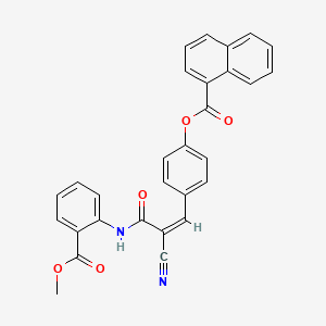 B2664387 [4-[(Z)-2-Cyano-3-(2-methoxycarbonylanilino)-3-oxoprop-1-enyl]phenyl] naphthalene-1-carboxylate CAS No. 380475-22-9