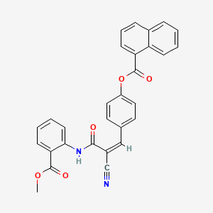 molecular formula C29H20N2O5 B2664387 [4-[(Z)-2-Cyano-3-(2-methoxycarbonylanilino)-3-oxoprop-1-enyl]phenyl] naphthalene-1-carboxylate CAS No. 380475-22-9