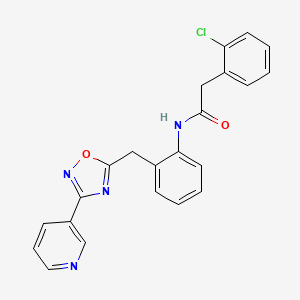 2-(2-chlorophenyl)-N-(2-((3-(pyridin-3-yl)-1,2,4-oxadiazol-5-yl)methyl)phenyl)acetamide