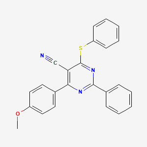 4-(4-Methoxyphenyl)-2-phenyl-6-(phenylsulfanyl)-5-pyrimidinecarbonitrile