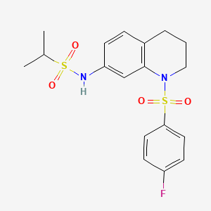 N-[1-(4-fluorophenyl)sulfonyl-3,4-dihydro-2H-quinolin-7-yl]propane-2-sulfonamide