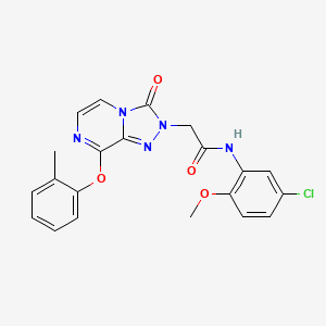 molecular formula C21H18ClN5O4 B2664432 N-(5-chloro-2-methoxyphenyl)-2-[8-(2-methylphenoxy)-3-oxo[1,2,4]triazolo[4,3-a]pyrazin-2(3H)-yl]acetamide CAS No. 1251600-62-0