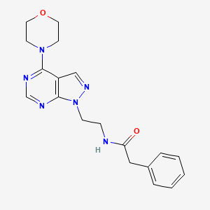 molecular formula C19H22N6O2 B2664440 N-(2-(4-吗啉基-1H-吡唑并[3,4-d]嘧啶-1-基)乙基)-2-苯基乙酰胺 CAS No. 1021061-27-7