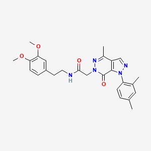 molecular formula C26H29N5O4 B2664446 N-(3,4-dimethoxyphenethyl)-2-(1-(2,4-dimethylphenyl)-4-methyl-7-oxo-1H-pyrazolo[3,4-d]pyridazin-6(7H)-yl)acetamide CAS No. 955853-61-9