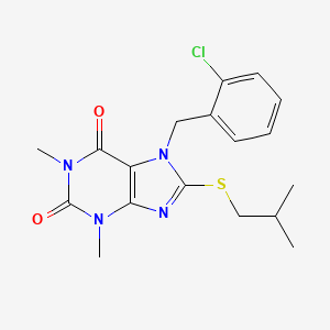 7-[(2-Chlorophenyl)methyl]-1,3-dimethyl-8-(2-methylpropylsulfanyl)purine-2,6-dione