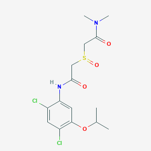 molecular formula C15H20Cl2N2O4S B2664456 2-{[2-(2,4-dichloro-5-isopropoxyanilino)-2-oxoethyl]sulfinyl}-N,N-dimethylacetamide CAS No. 341964-66-7