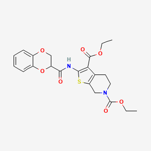 diethyl 2-(2,3-dihydrobenzo[b][1,4]dioxine-2-carboxamido)-4,5-dihydrothieno[2,3-c]pyridine-3,6(7H)-dicarboxylate