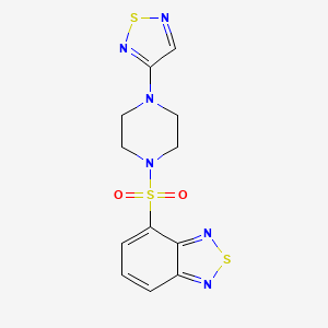 molecular formula C12H12N6O2S3 B2664469 4-{[4-(1,2,5-Thiadiazol-3-yl)piperazin-1-yl]sulfonyl}-2,1,3-benzothiadiazole CAS No. 2097895-19-5