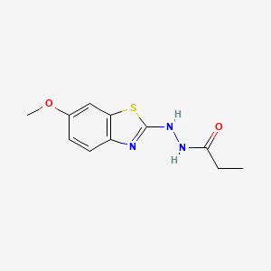 molecular formula C11H13N3O2S B2664470 N'-(6-methoxybenzo[d]thiazol-2-yl)propionohydrazide CAS No. 851979-88-9