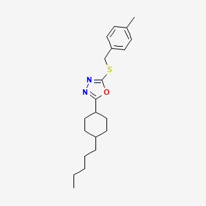 molecular formula C21H30N2OS B2664476 4-Methylbenzyl 5-(4-pentylcyclohexyl)-1,3,4-oxadiazol-2-yl sulfide CAS No. 860610-91-9
