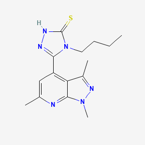 molecular formula C15H20N6S B2664484 4-butyl-5-(1,3,6-trimethyl-1H-pyrazolo[3,4-b]pyridin-4-yl)-4H-1,2,4-triazole-3-thiol CAS No. 937598-22-6