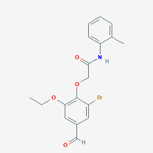 molecular formula C18H18BrNO4 B2664487 2-(2-bromo-6-ethoxy-4-formylphenoxy)-N-(2-methylphenyl)acetamide CAS No. 575499-03-5