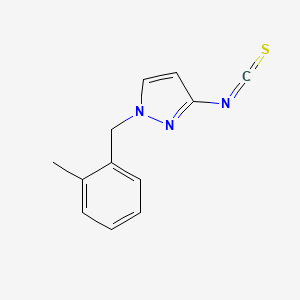 molecular formula C12H11N3S B2664496 3-Isothiocyanato-1-(2-methyl-benzyl)-1H-pyrazole CAS No. 1004193-32-1