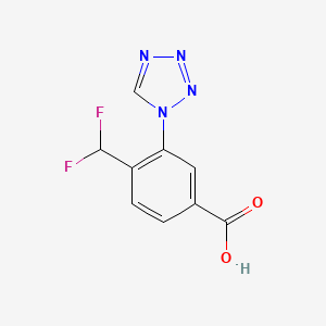 molecular formula C9H6F2N4O2 B2664501 4-(Difluoromethyl)-3-(tetrazol-1-yl)benzoic acid CAS No. 2248331-32-8