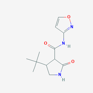 molecular formula C12H17N3O3 B2664502 4-叔丁基-N-(1,2-噁唑-3-基)-2-氧代吡咯啶-3-羧酰胺 CAS No. 2097868-91-0