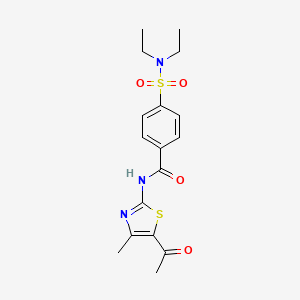 molecular formula C17H21N3O4S2 B2664506 N-(5-乙酰-4-甲基噻唑-2-基)-4-(N,N-二乙基磺酰氨基)苯甲酰胺 CAS No. 303127-34-6