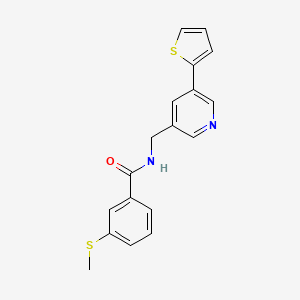 molecular formula C18H16N2OS2 B2664511 3-(甲硫基)-N-((5-(噻吩-2-基)吡啶-3-基)甲基)苯甲酰胺 CAS No. 2034410-96-1