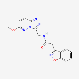 molecular formula C16H14N6O3 B2664514 2-(benzo[d]isoxazol-3-yl)-N-((6-methoxy-[1,2,4]triazolo[4,3-b]pyridazin-3-yl)methyl)acetamide CAS No. 2319833-82-2