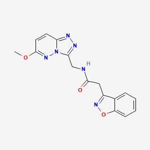 molecular formula C16H14N6O3 B2664514 2-(苯并[d]异噁唑-3-基)-N-((6-甲氧基-[1,2,4]三唑并[4,3-b]吡啶-3-基)甲基)乙酰胺 CAS No. 2319833-82-2