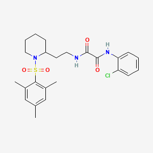 N1-(2-chlorophenyl)-N2-(2-(1-(mesitylsulfonyl)piperidin-2-yl)ethyl)oxalamide