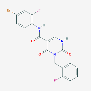 N-(4-bromo-2-fluorophenyl)-3-(2-fluorobenzyl)-2,4-dioxo-1,2,3,4-tetrahydropyrimidine-5-carboxamide