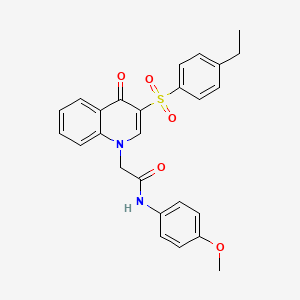 molecular formula C26H24N2O5S B2664530 2-(3-((4-乙基苯基)磺酰)-4-氧喹啉-1(4H)-基)-N-(4-甲氧基苯基)乙酰胺 CAS No. 898359-79-0