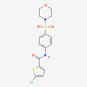 molecular formula C15H15ClN2O4S2 B2664535 5-chloro-N-(4-(morpholinosulfonyl)phenyl)thiophene-2-carboxamide CAS No. 325730-01-6