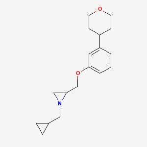 molecular formula C18H25NO2 B2664541 1-(Cyclopropylmethyl)-2-[[3-(oxan-4-yl)phenoxy]methyl]aziridine CAS No. 2418667-64-6