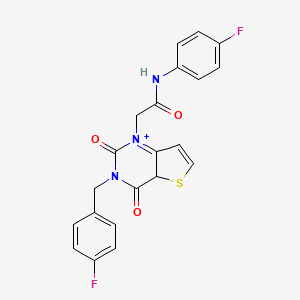 molecular formula C21H15F2N3O3S B2664544 N-(4-fluorophenyl)-2-{3-[(4-fluorophenyl)methyl]-2,4-dioxo-1H,2H,3H,4H-thieno[3,2-d]pyrimidin-1-yl}acetamide CAS No. 879139-31-8