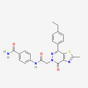 4-(2-(7-(4-ethylphenyl)-2-methyl-4-oxothiazolo[4,5-d]pyridazin-5(4H)-yl)acetamido)benzamide