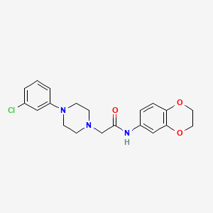 2-[4-(3-chlorophenyl)piperazin-1-yl]-N-(2,3-dihydro-1,4-benzodioxin-6-yl)acetamide