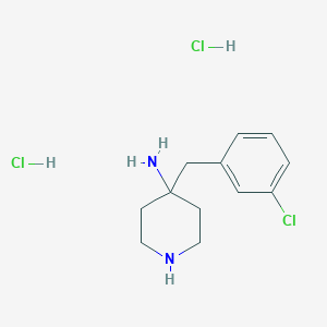 molecular formula C12H19Cl3N2 B2664574 4-(3-Chlorobenzyl)piperidin-4-amine dihydrochloride CAS No. 1707358-44-8