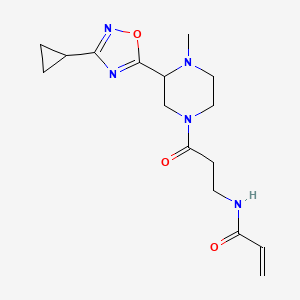 N-[3-[3-(3-Cyclopropyl-1,2,4-oxadiazol-5-yl)-4-methylpiperazin-1-yl]-3-oxopropyl]prop-2-enamide