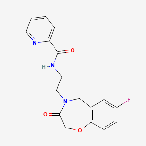 molecular formula C17H16FN3O3 B2664600 苯并[d]噻唑-6-基(1-氧代-4-硫代-8-氮杂螺[4.5]癸烷-8-基)甲酮 CAS No. 1904183-39-6