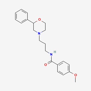 molecular formula C21H26N2O3 B2664605 4-methoxy-N-(3-(2-phenylmorpholino)propyl)benzamide CAS No. 953914-64-2