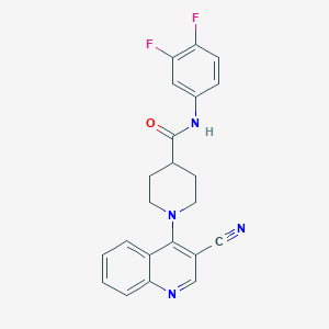 molecular formula C22H18F2N4O B2664612 N-(2-methylbenzyl)-2-(4-phenylpiperazin-1-yl)-1,3-thiazole-4-carboxamide CAS No. 1207050-37-0