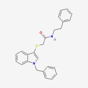 molecular formula C25H24N2OS B2664618 2-((1-benzyl-1H-indol-3-yl)thio)-N-phenethylacetamide CAS No. 851412-26-5