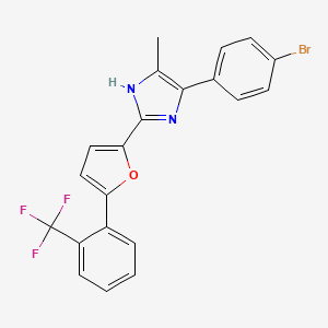 4-(4-Bromophenyl)-5-methyl-2-[5-[2-(trifluoromethyl)phenyl]furan-2-yl]-1H-imidazole