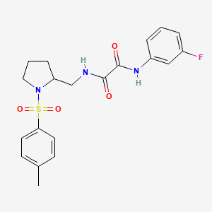 molecular formula C20H22FN3O4S B2664622 N1-(3-fluorophenyl)-N2-((1-tosylpyrrolidin-2-yl)methyl)oxalamide CAS No. 896273-94-2