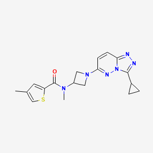 molecular formula C18H20N6OS B2664631 N-(1-(3-cyclopropyl-[1,2,4]triazolo[4,3-b]pyridazin-6-yl)azetidin-3-yl)-N,4-dimethylthiophene-2-carboxamide CAS No. 2320889-52-7
