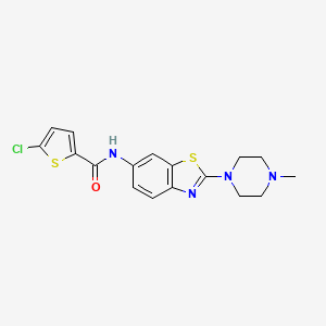 molecular formula C17H17ClN4OS2 B2664634 5-氯-N-(2-(4-甲基哌嗪-1-基)苯并[d]噻唑-6-基)噻吩-2-甲酰胺 CAS No. 1105252-14-9