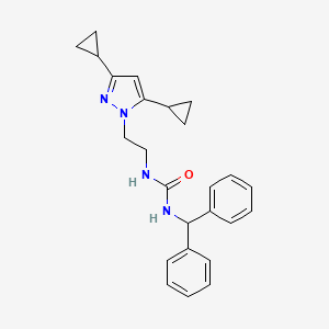 molecular formula C25H28N4O B2664642 1-benzhydryl-3-(2-(3,5-dicyclopropyl-1H-pyrazol-1-yl)ethyl)urea CAS No. 1797617-02-7